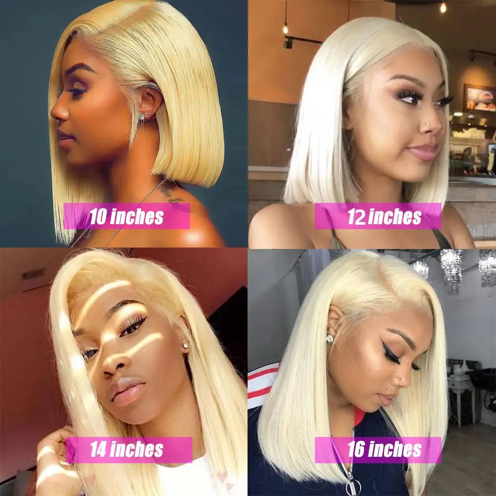 613 Blonde Short Bob Wig Transparent Lace Front Human Hair Wigs Straight 13X4 Burgundy 99j Brown Colored Cut Lace Frontal Wig Viralgem Store