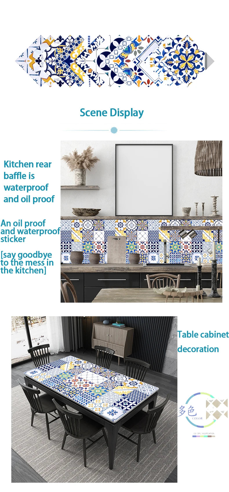 16pcs/set Black & White Tiles Sticker Kitchen Backsplash Wardrobe Bathroom Waterproof Peel & Stick Bright Film Art Wall Decals