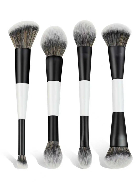 4 Double-Headed Makeup Brushes, Multi-Functional Makeup Brush, Blush Brush, Foundation Brush, Loose Powder Brush, Highlight Brush, Nose Shadow Brush, Concealer Brush, Blush Brush, Gift for Ladies and Girls Viralgem Store