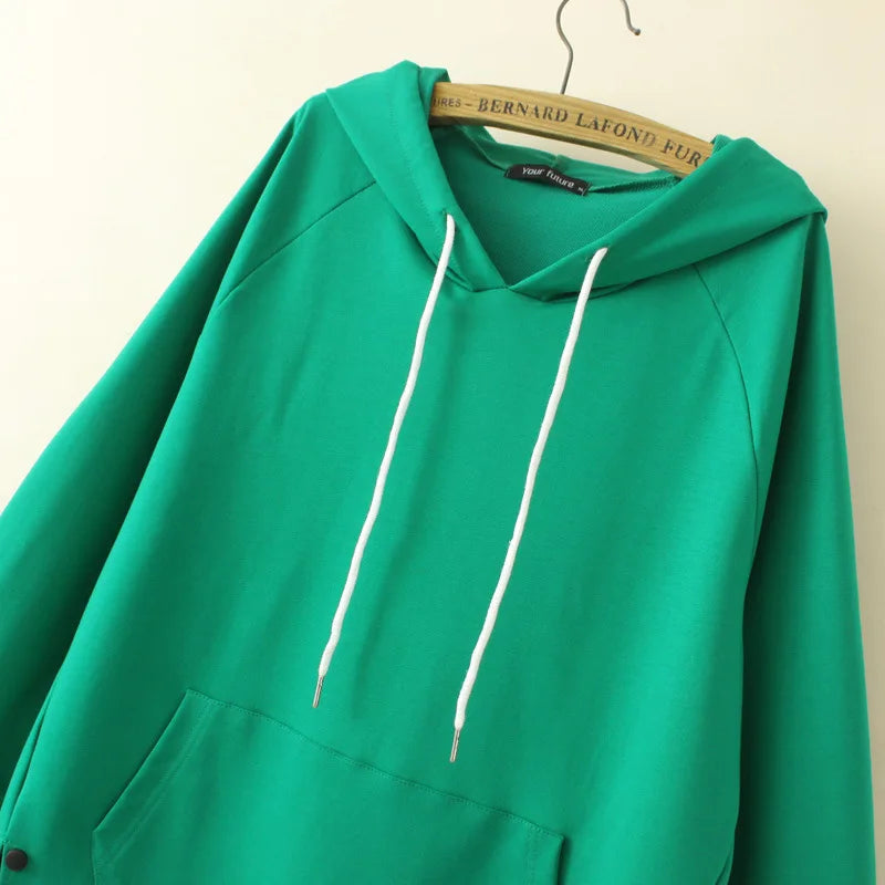 2023 Autumn Women Clothes Plus Size Hoodie Loose Casual Hooded Sweatshirt Curve Female S73 2315