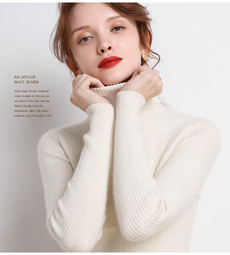 Women Turtleneck Sweater Knitted Soft Pullovers Cashmere Jumpers Basic Soft Sweaters For Women 2024 Autumn Winter