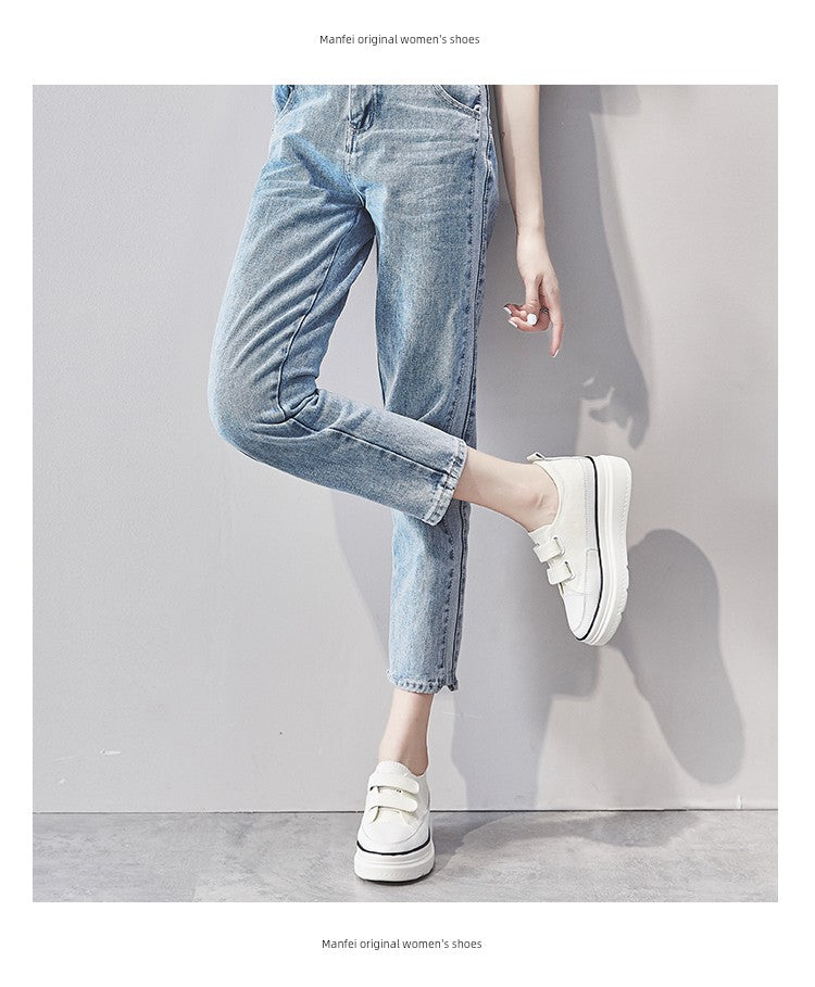 White Shoes Thick Sole Elevator Wild Best Selling Canvas Shoes