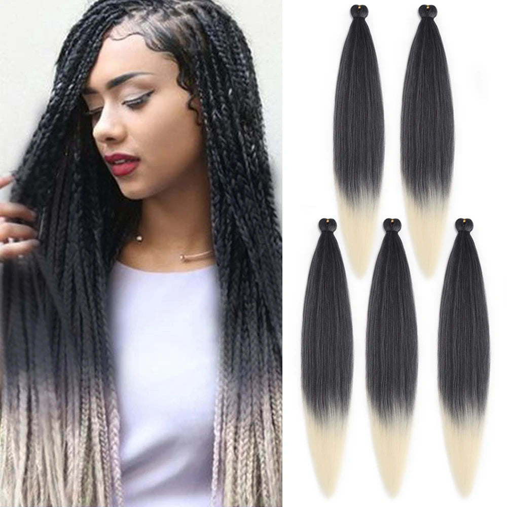 1/3/5 Packs/Lot 26 Inch Pre-stretched Braiding Hair Ombre Braiding Hair Hot Water Setting Synthetic Braiding Hair Extensions