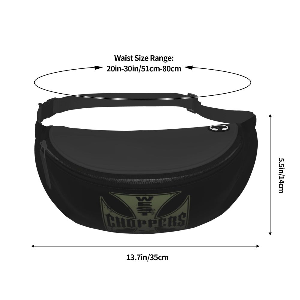 West Coast Choppers Fanny Pack Men Women Custom Crossbody Waist Bag for Travel Hiking Phone Money Pouch Viralgem Store