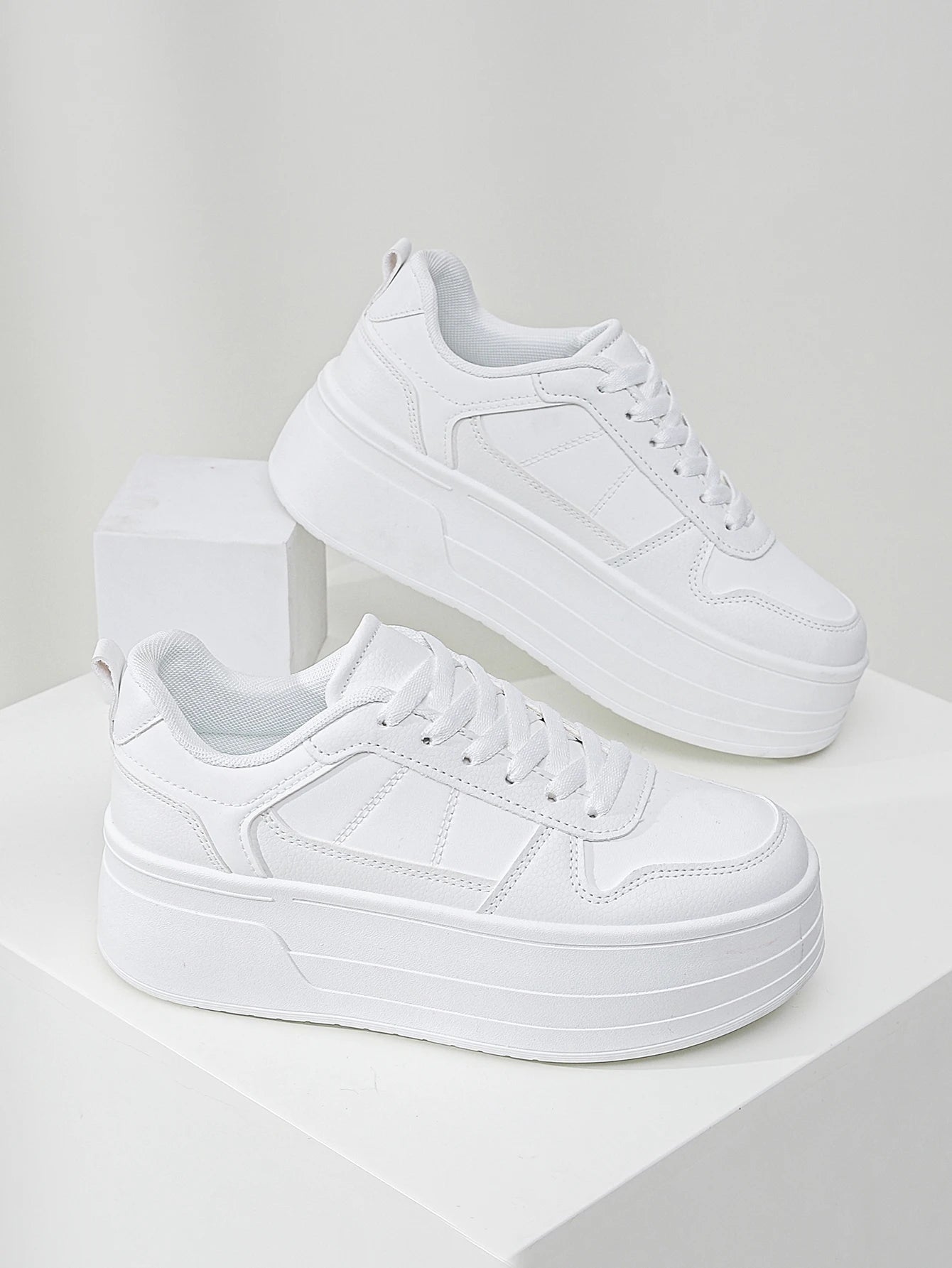 2024 New Style Casual Shoes For Women, Ladies Platform Shoes, White Shoes, Comfortable Sneakers, Increase Height By 5cm