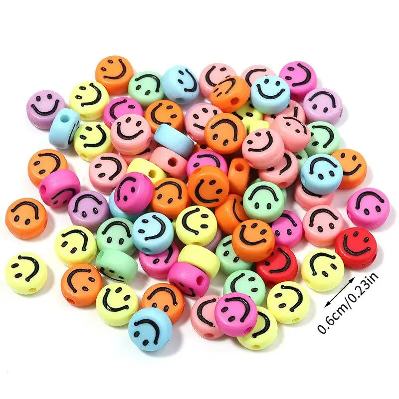 200pcs Mixed Letter Acrylic Beads Round Flat Alphabet Spacer Beads For Jewelry Making Handmade Diy Bracelet Necklace