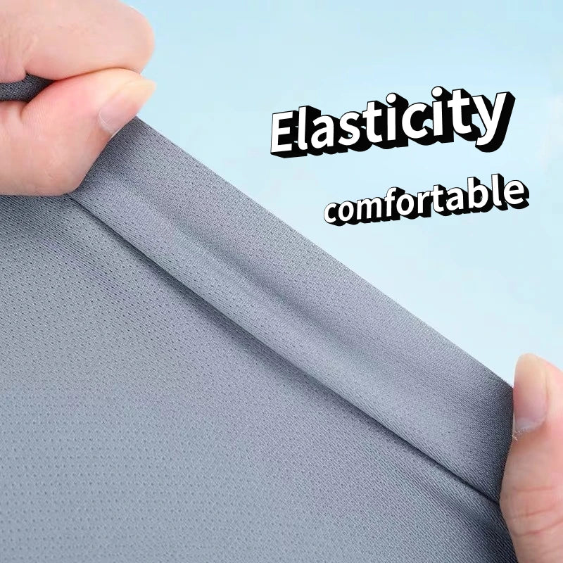 Summer Ice Silk T-shirt Men's Cold Short Sleeve O-neck Stretch Quick-drying Breathable Sports Shirt T Shirt Men Cool Down Tops