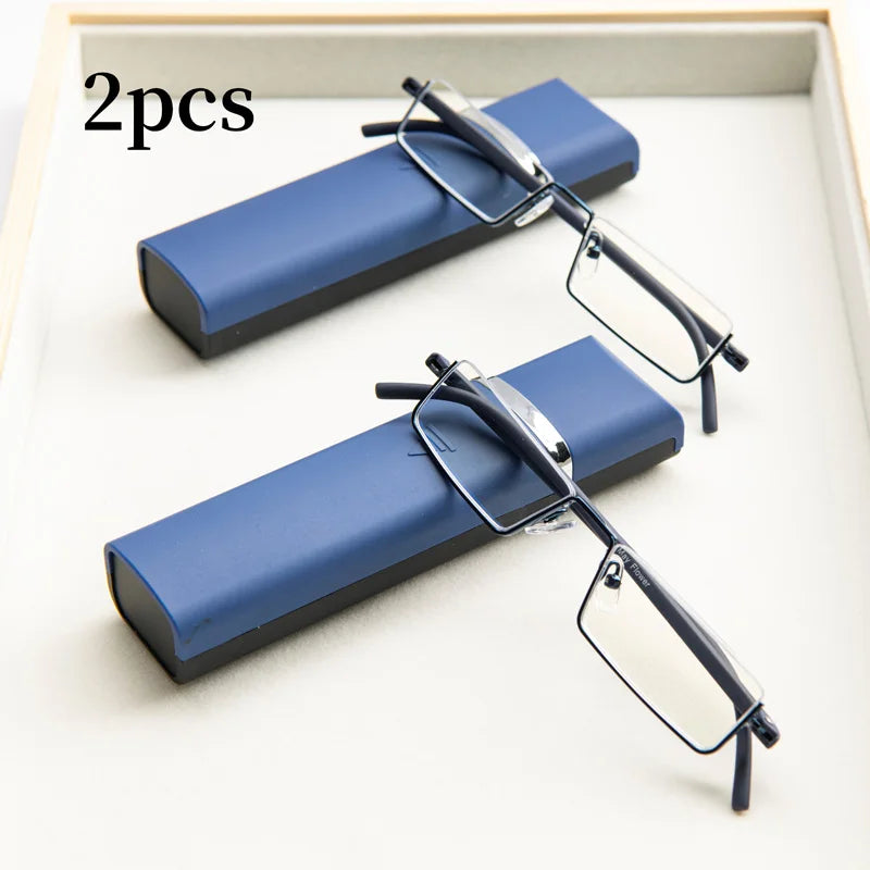 2Pcs Suit Anti-blue Light Reading Glasses Ultralight TR90 Sport Presbyopia Eyeglasses Women Men Far Sight Eyewaer With Case +1.2 Viralgem Store