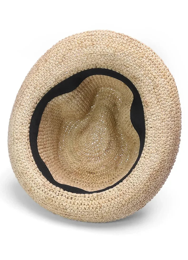 XL Large Size 61cm Panama Straw Hat for Woman and Man Foldable Straw Woven Sun Hat UPF 50+ Uv Sun Protection Shading Summer  Hat