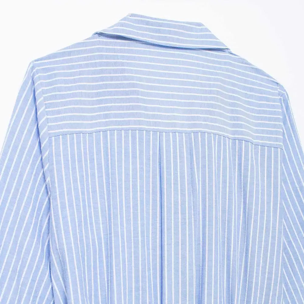 TRAF Women Fashion With Belt Front Patch Pockets Midi Shirt Dress Long Turn-up Sleeves Button-up Female Dresses Mujer