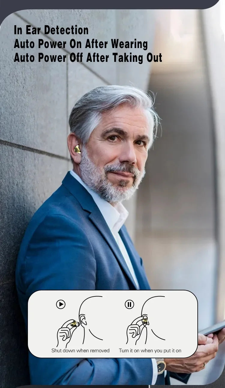 2024 New Digital Hearing Aid USB Rechargeable Noise Reduce Sound Amplifier Hearing Aids Waterproof Earphone For Deafness