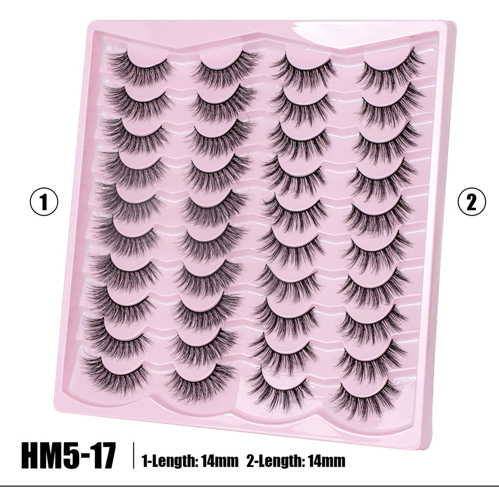 2 Style 20 Pairs Eyelash 3D Natural Mink False Eyelashes Makeup Fake Eye Lashes Faux Cilios Make Up Beauty Tools Wholesale