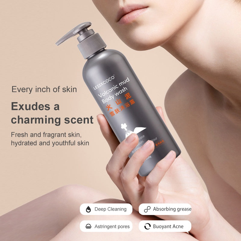 Volcanic Mud Body Wash Whitening Deep Clean Oil Control Moisturizing Acne Remover Mite Remover 220ml Viralgem Store