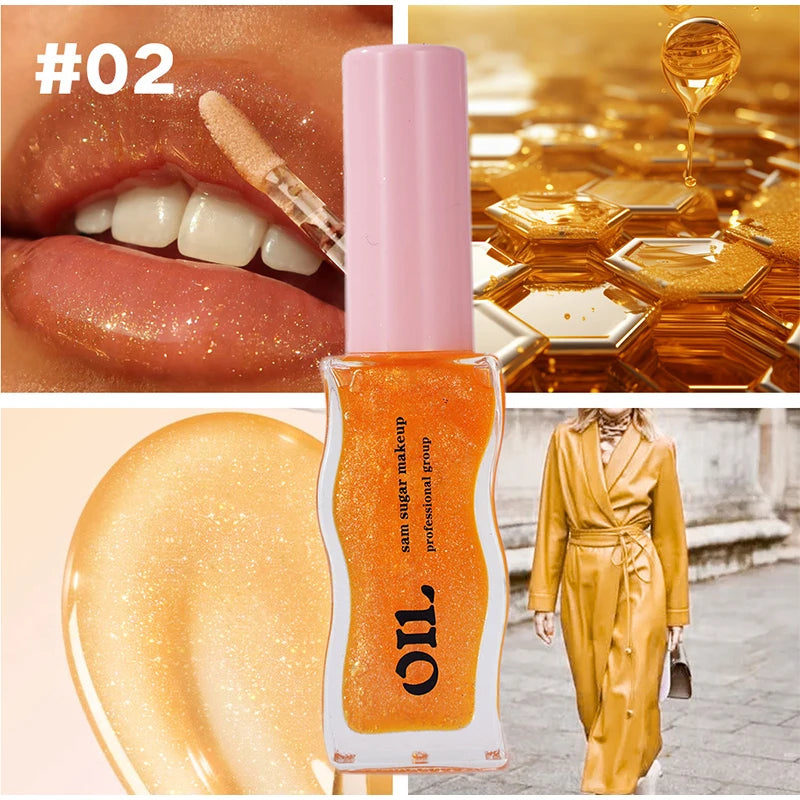 2PCS Fruit Lip Balm Oil Moistens Jelly Lip Gloss Honey Juice Lip Gloss Transparent Glass Lip Gloss Lip Protection Essence