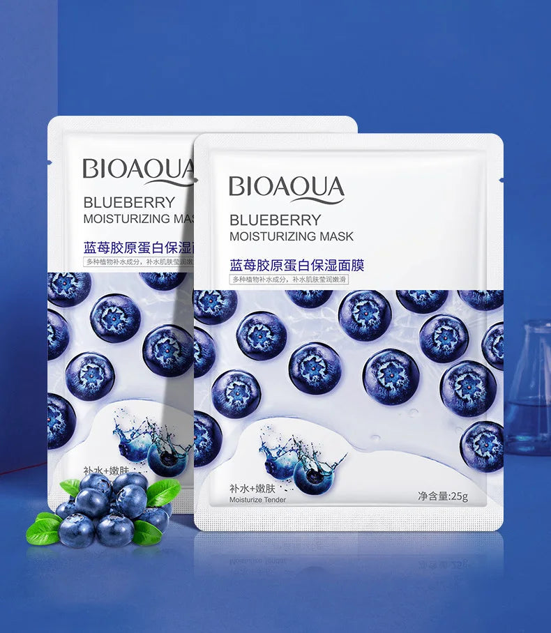 8pcs BIOAQUA Fruit Facial Masks Moisturizing Hydrating Brightening Anti-aging Face Mask Sheet Masks for Face Skin Care Viralgem Store