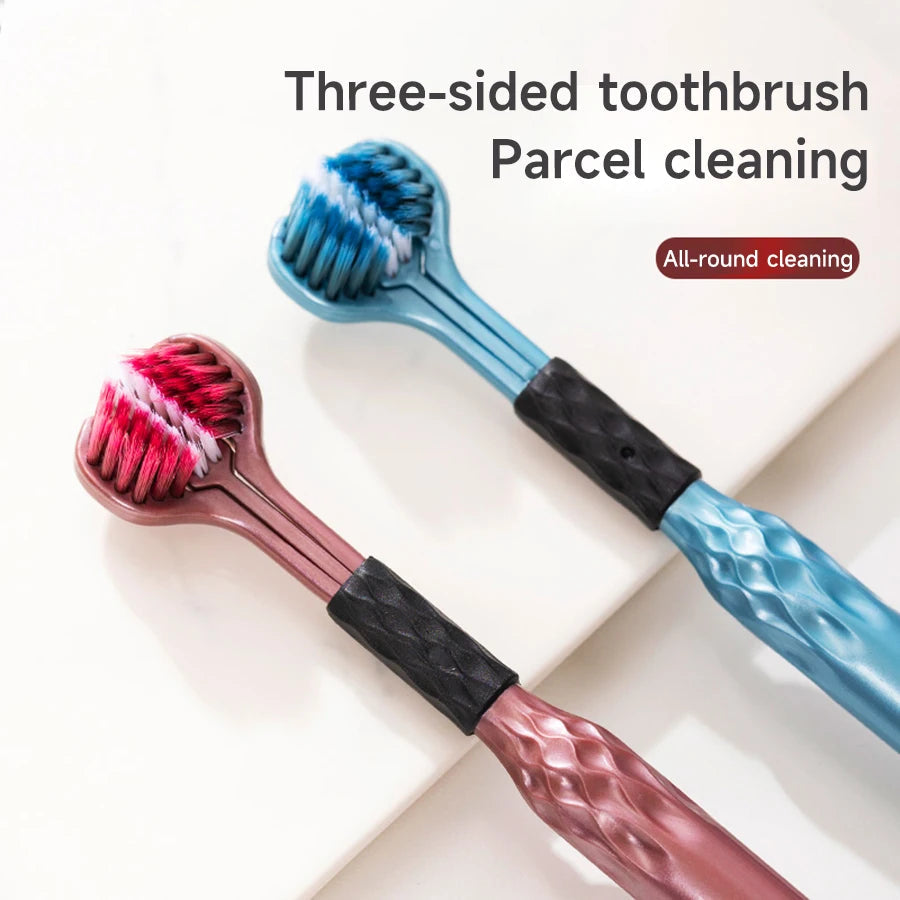 3-Sided Toothbrush for Comprehensive Cleaning | Ideal Angle Design | Raised Tongue Coating Brush | 2-Pack | Soft Bristles for Ge Viralgem Store