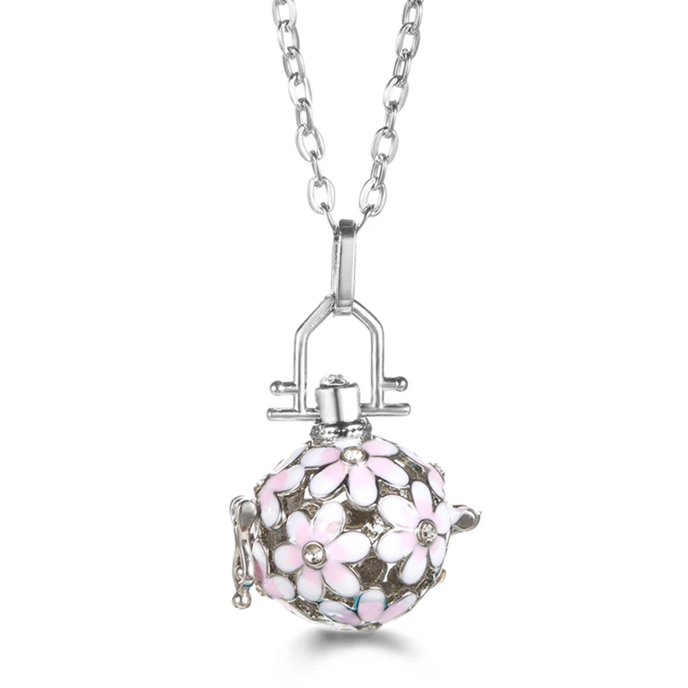 United States Chime Music Ball Woman Caller Essential Oil Necklace Perfume Diffuser Color Footprint Pendant Aromatherapy Jewelry