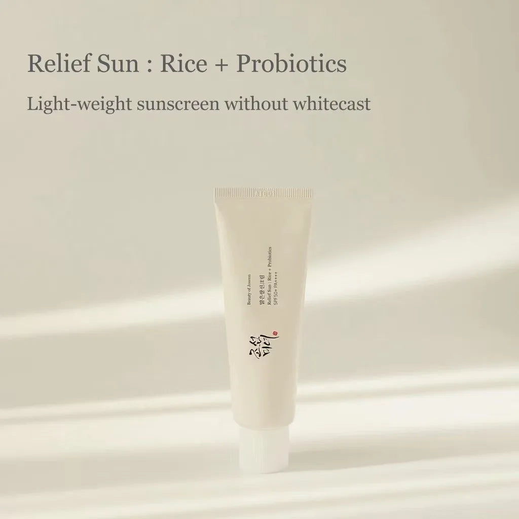 SPF50+ Sunscreen Korean Rice Probiotic Solar Blocker Skin Whitening Cream Anti UV Sun Block Facial Mild Moisturizer Serum 50ml