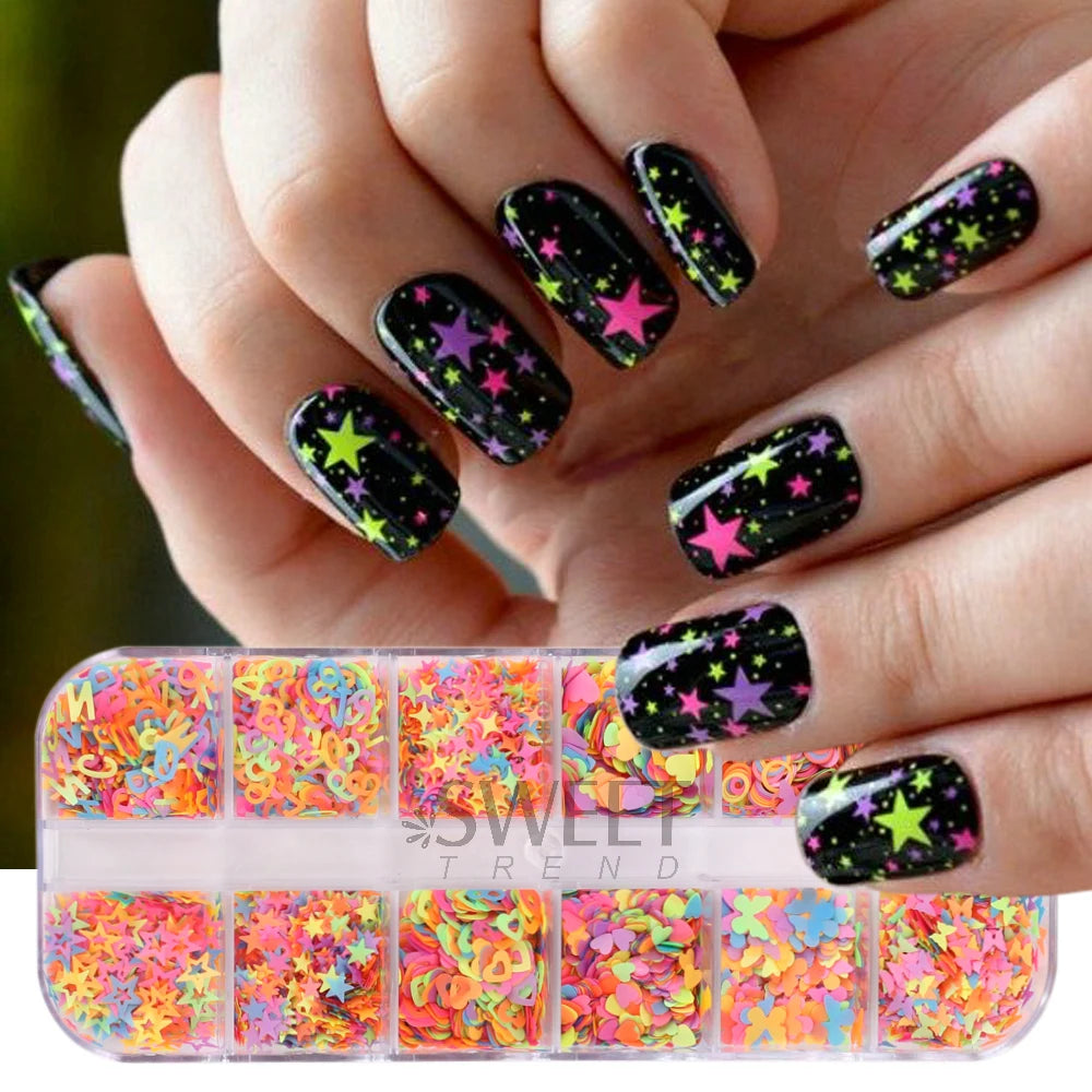 12 Grids Opal Dream Crystal Sequins Nail Flake Galaxy Iridescent Aurora 3D Paillette for Winter Autumn Manicure Decoration SWYFH Viralgem Store