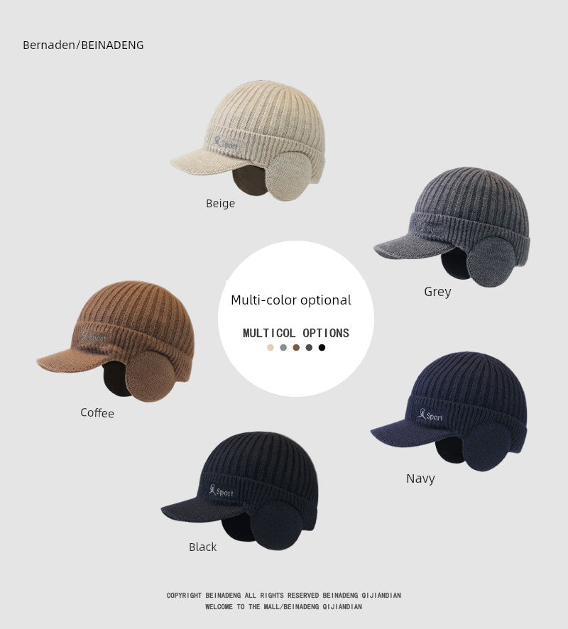 Winter Heattech Male Fleece-lined Thickened Cold Protection Cycling Hat