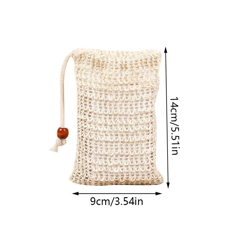 3Pcs Shower Bath Sisal Soap Bag Natural Sisal Soap Bag Exfoliating Soap Saver Pouch Holder for Bath & Shower Use