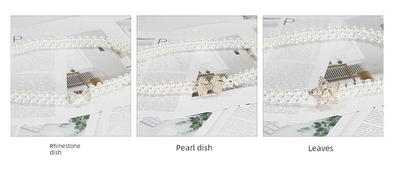Women's Pearl Elastic Rhinestone Hanfu Waist Dress