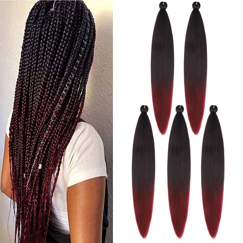 1/3/5 Packs/Lot 26 Inch Pre-stretched Braiding Hair Ombre Braiding Hair Hot Water Setting Synthetic Braiding Hair Extensions