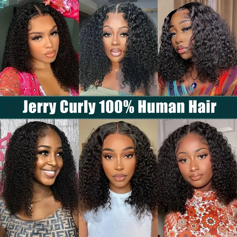 12A Kinky Curly Human Hair Wigs 13X4 Lace Frontal Wigs For Women Pre Plucked With Baby Hair Brazilian Virgin Jerry Curly Bob Wig