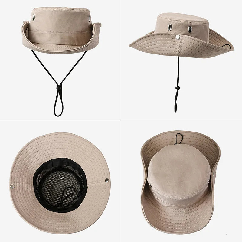 Spring And Summer New Hat Men's Outdoor Mountaineering Sunshade Fisherman Hat Summer Large Brim Breathable Sunscreen Fishing Hat Viralgem Store