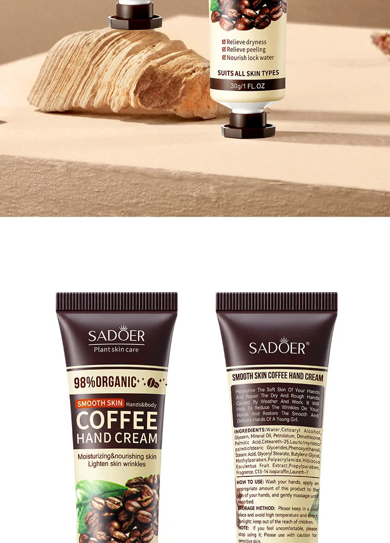 1/2/3/5pcs SADOER Coffee Hand Cream Sets Moisturizing Nourishing Whitening Hydrating Hands Skin Care Products Viralgem Store