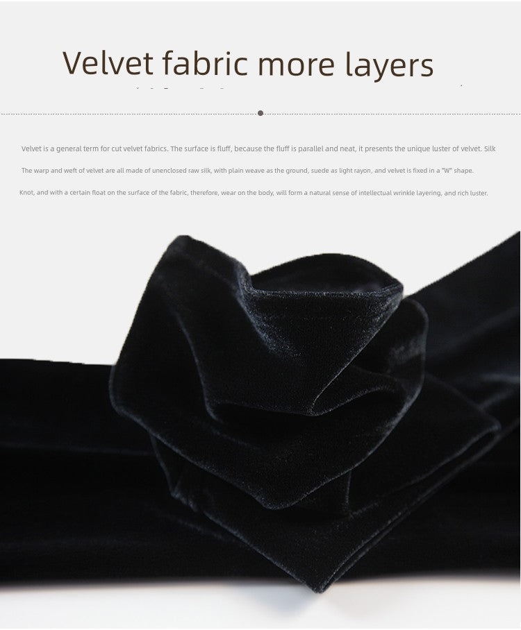 Women's Velvet Open Finger Black Oversleeve Leather Gloves