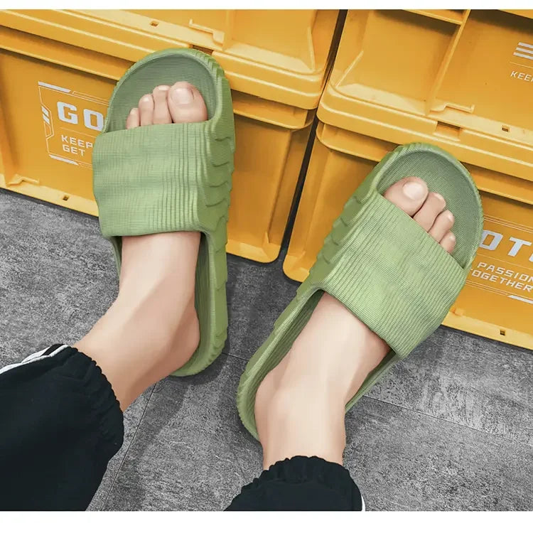 Summer EVA Slippers for Women Men Fashion Beach Sandals Soft Sole Platform Slides Outdoor Toe Open Shoes Unisex Size 29-46