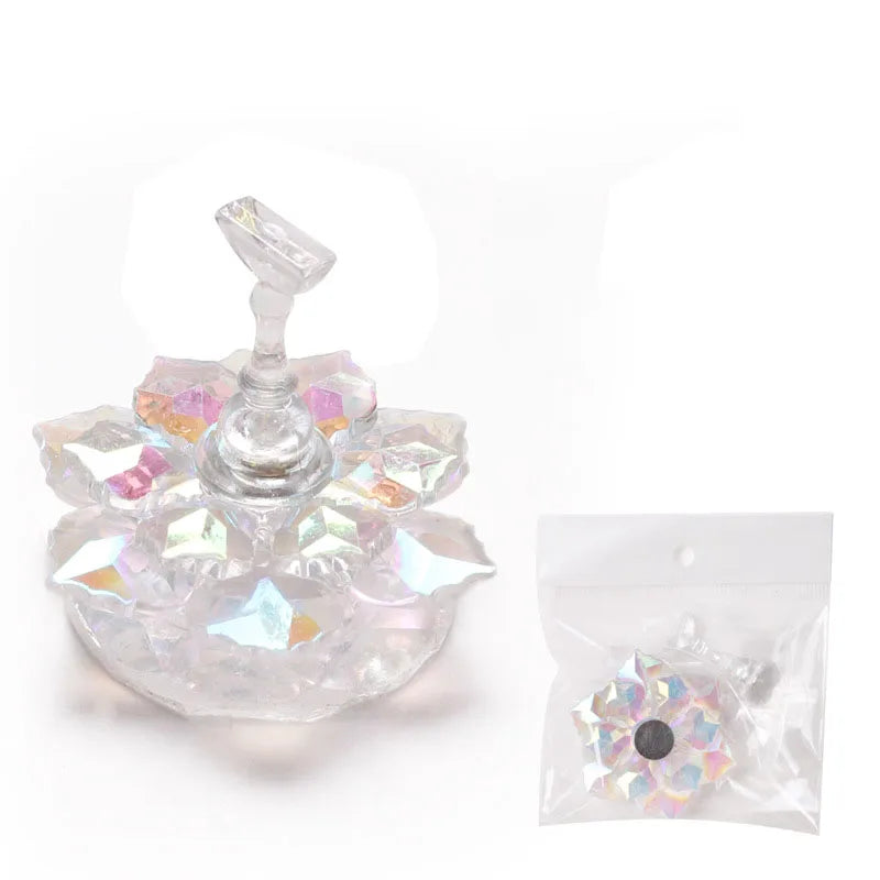 Acrylic nail practice stand, magnetic nail tip art display stand, nail enhancement tool with reusable adhesive putty clay, used