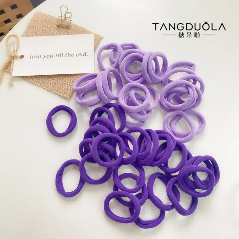 10Pcs Gradient Elastic Rubber Bands Baby Seamless Candy Colored Children Scrunchie Girls Braided Hair Rings Hair Accessories