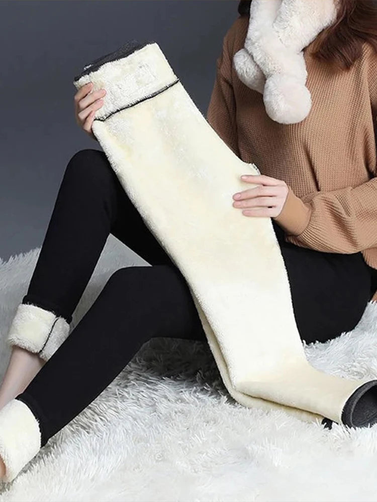 Women Thermal Leggings Winter Warm Sexy Elastic Translucent Pantyhose Female Fleece Thermal High Waist Slim Thicken Tight Pants Viralgem Store