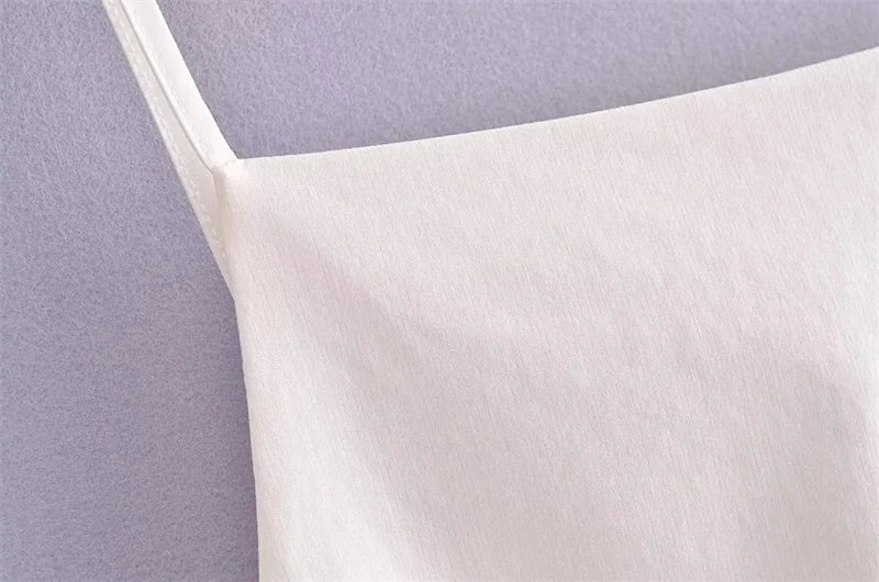 TRAF White Crop Top Woman 2024 Black Sleeveless Backless Top With Straps Sexy Tops Woman Party Summer Women's Evening Top Viralgem Store