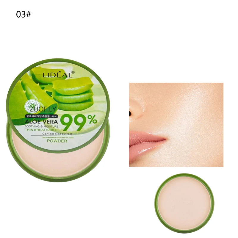 99% Aloe Vera Softening Powder Waterproof Moisturizing Concealer  Foundation Fixed Make Up Oil Control Facial Makeup Cosmetics