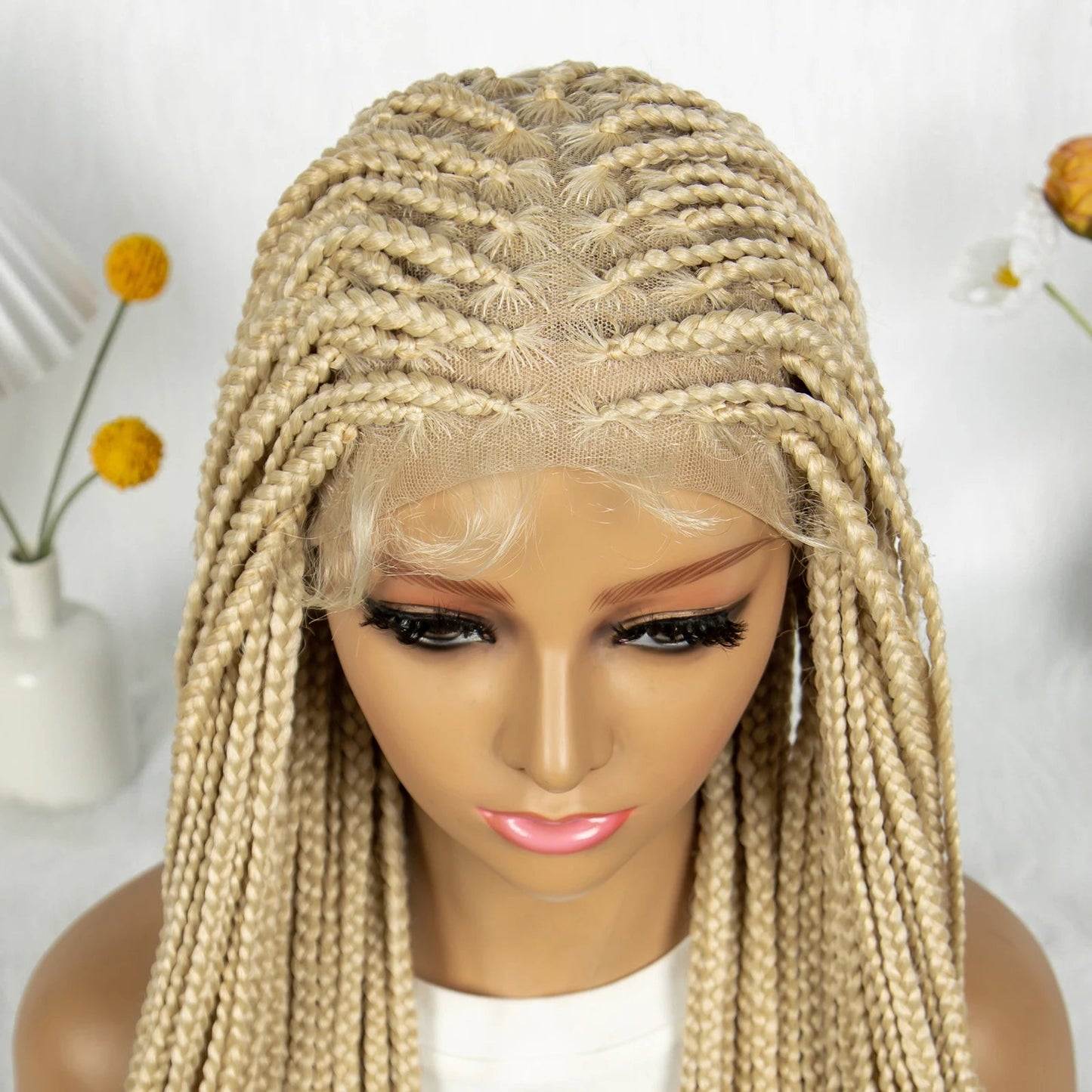 Synthetic Transparent HD Knotless Full Lace Braided Wigs For Black Women Crochet Braid Braiding Hair Viralgem Store