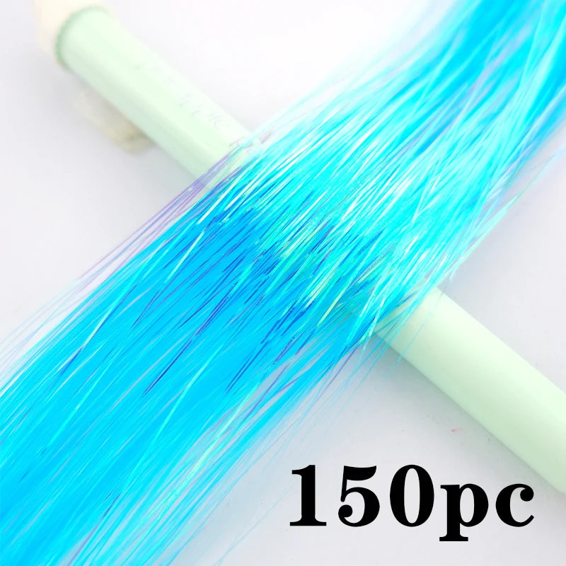 Synthetic Extensions Hair Dazzling Female Hippies With Tinsel Rainbow Silk For Braided Headwear Length 120 Cm 150 Strands/Pack Viralgem Store