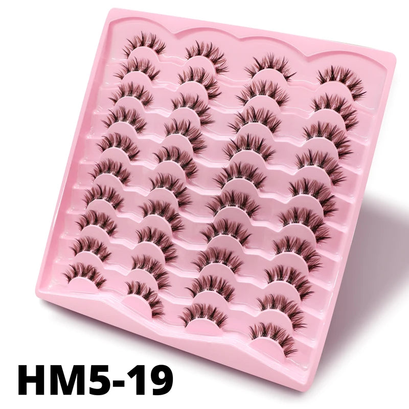 2 Style 20 Pairs Eyelash 3D Natural Mink False Eyelashes Makeup Fake Eye Lashes Faux Cilios Make Up Beauty Tools Wholesale