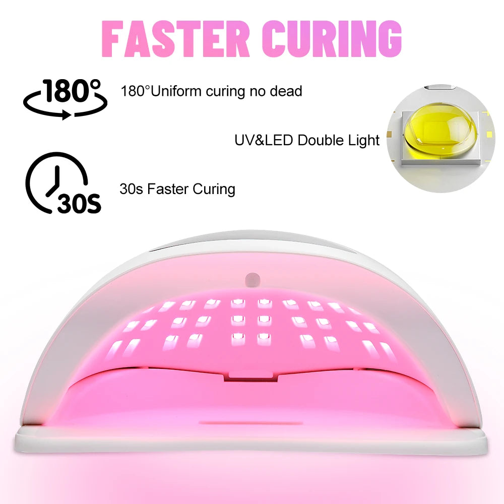 320W UV Light Dryer for Nails Gel Polish with 72 Lamp Beads 4 Timer Setting HD Display Screen Auto Sensor Professional Nail Lamp