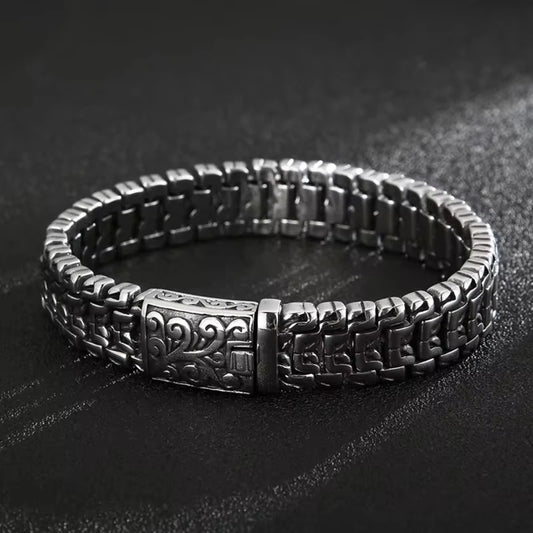 Vintage Chain Link Men Bracelet Multi-Size Punk Stainless Steel Motorcycle Bracelets Male Hand Jewelry Accessories Boyfriend
