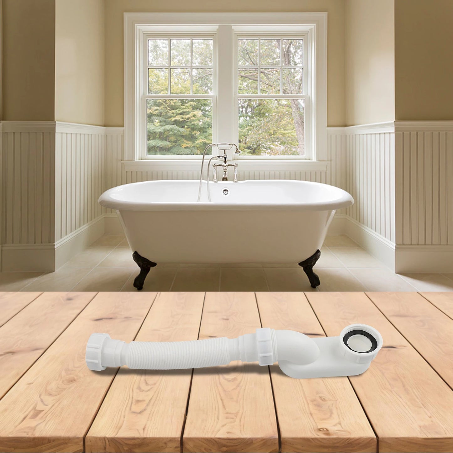 Adapts To Various Drain Alignments Effective Drainage Solution Easy Installation Bathtub Drain Compact Bathroom Use