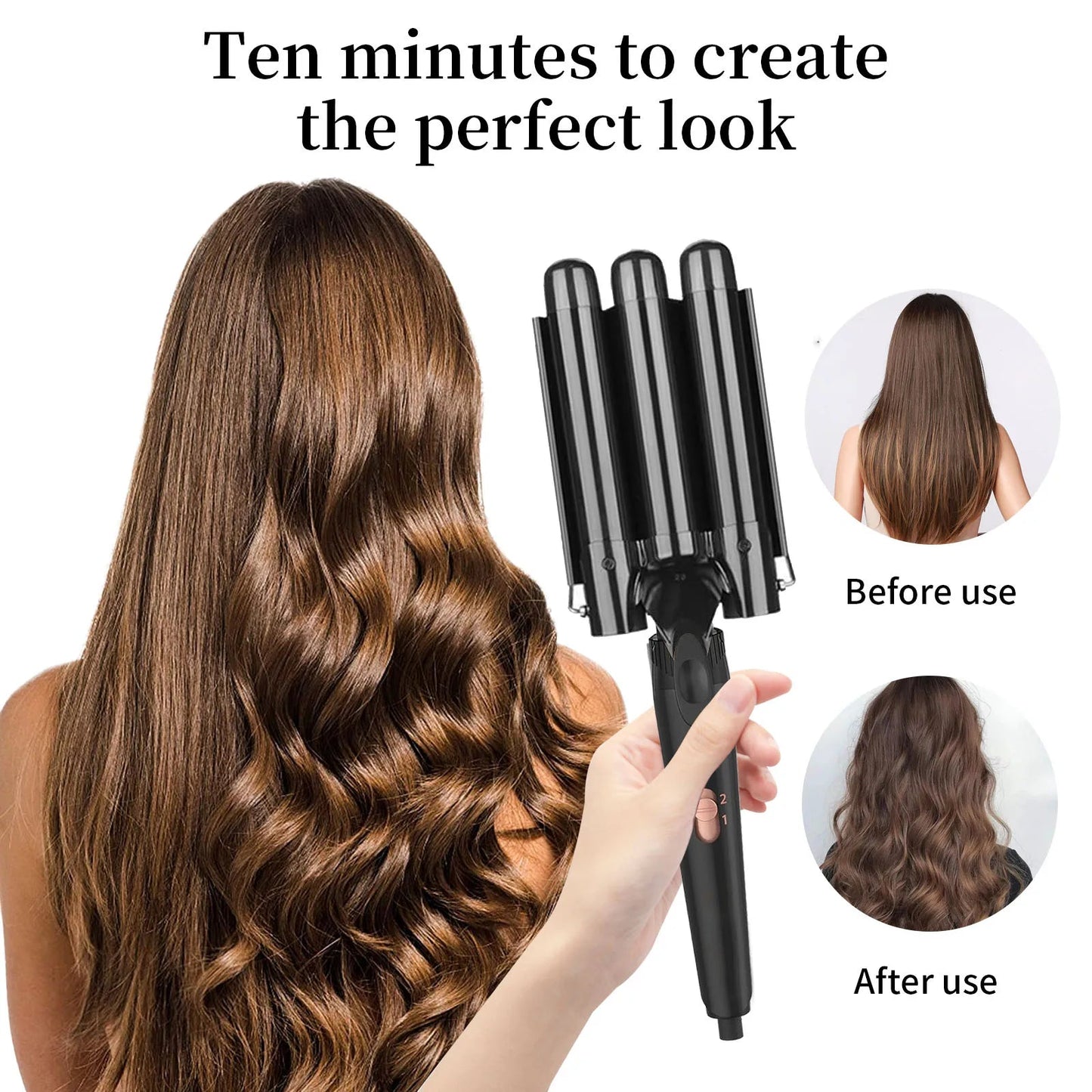 5 in 1 Curling Iron Set with Curling Brush, 0.35”-1.25” Hair Curler Wand for Hairstyle and Heat Resistant Gloves and Hair Clips Viralgem Store