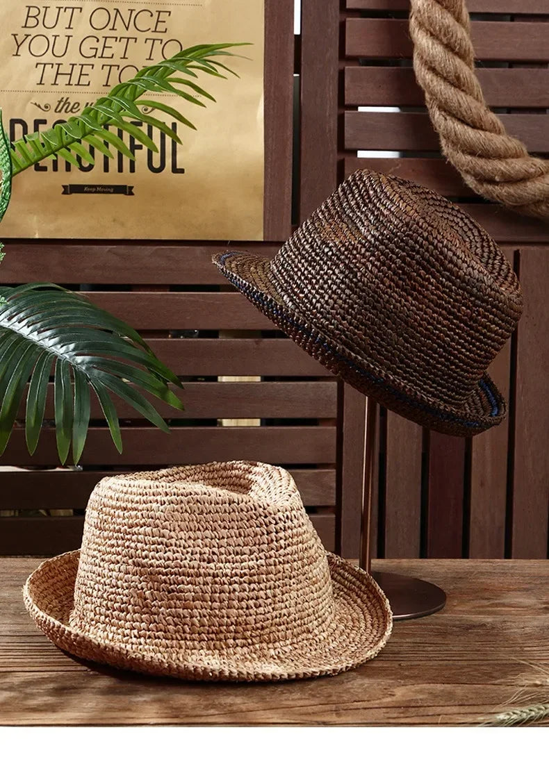 XL Large Size 61cm Panama Straw Hat for Woman and Man Foldable Straw Woven Sun Hat UPF 50+ Uv Sun Protection Shading Summer  Hat