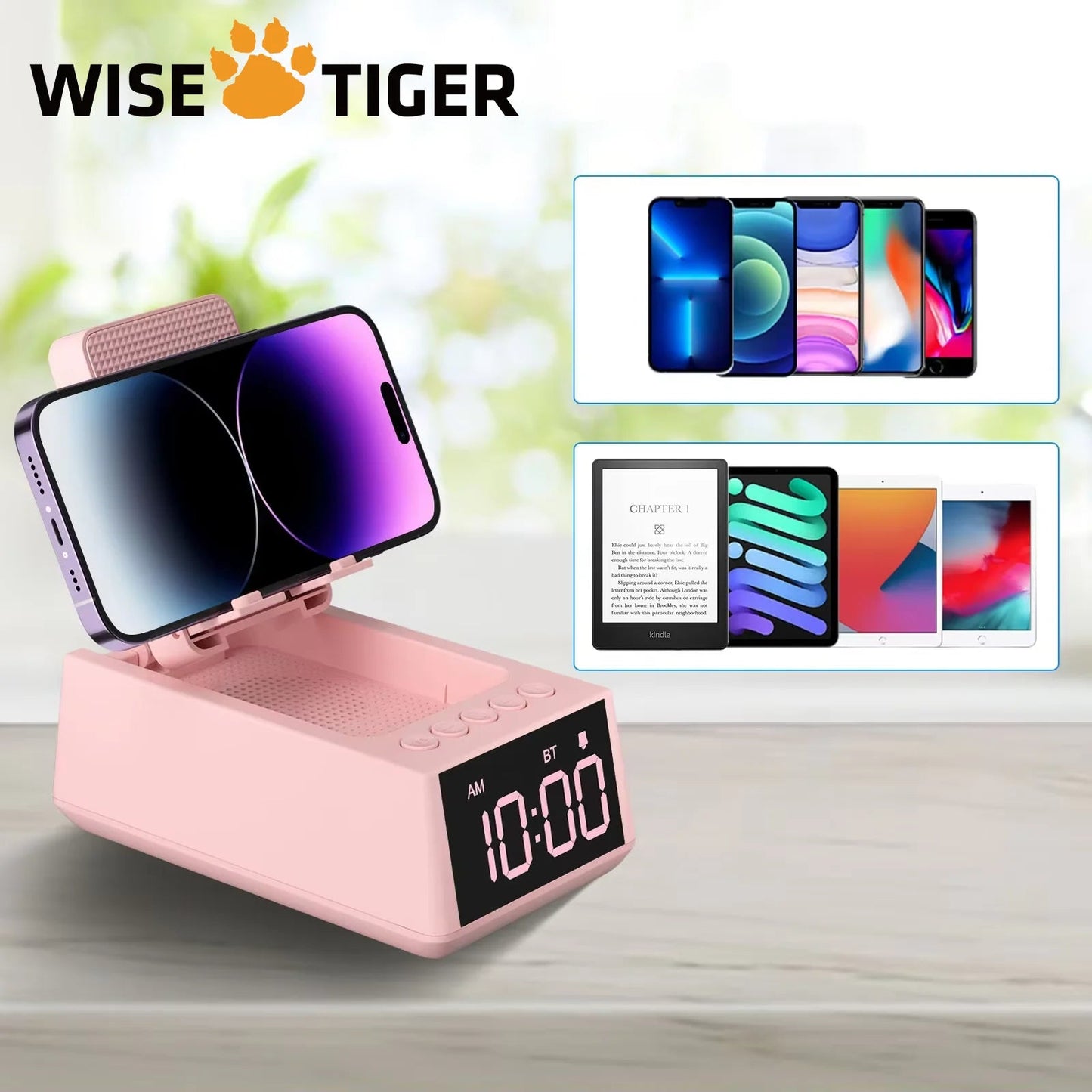 WISETIGER S207 BT5.3 Speaker Music Speaker Wireless with Loud Alarm Clock Gift Speaker with 12H Display Viralgem Store