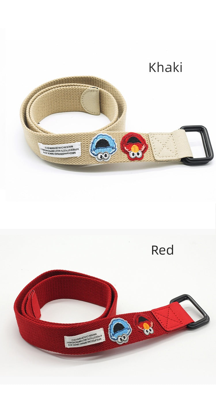 Student Ins Trendy Women's Korean-Style Double Ring Buckle Belt