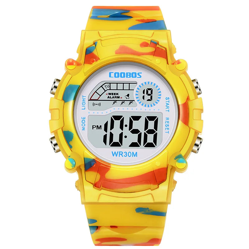 2023 New Boys Sports Military Kids Digital Watches Student Childrens Watch Fashion Luminous LED Alarm Camouflage Girls Clock Viralgem Store