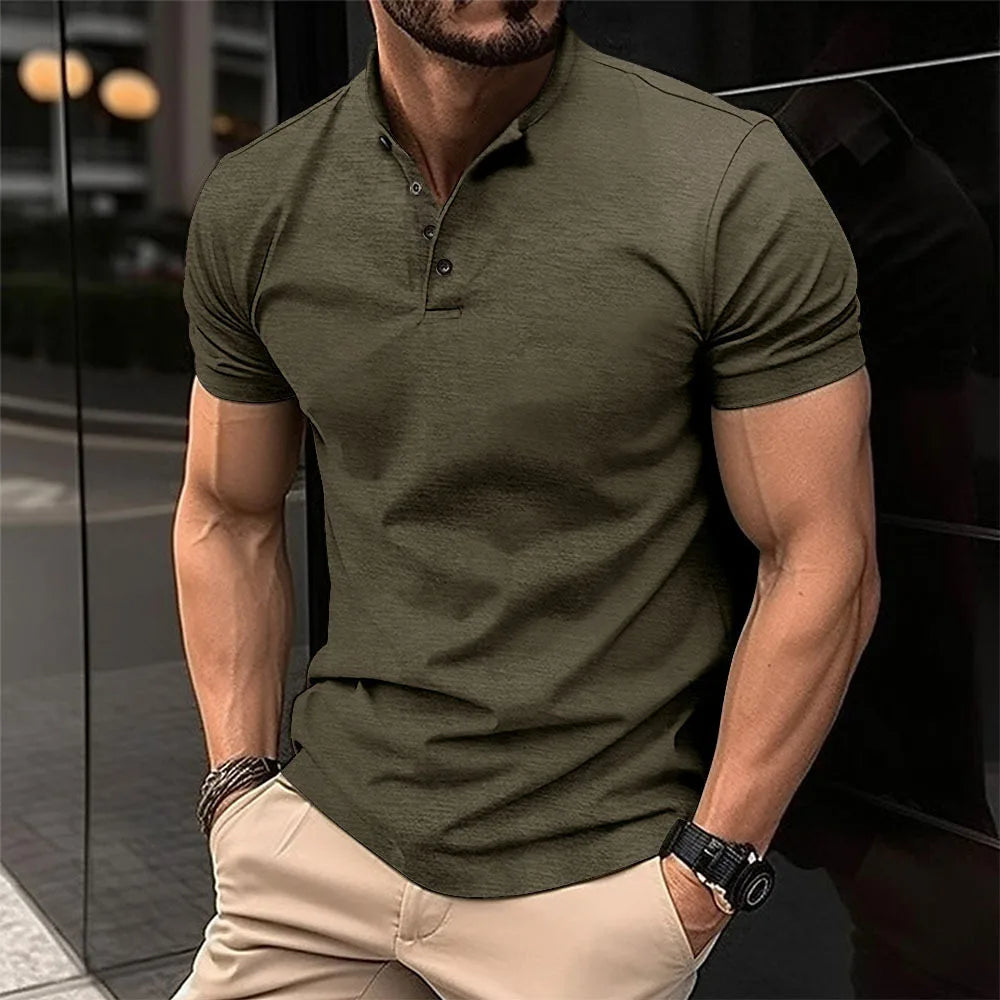 Trendy Guba style striped long sleeves, men's casual ruffian handsome retro loose shirt, button cotton linen stand collar shirt