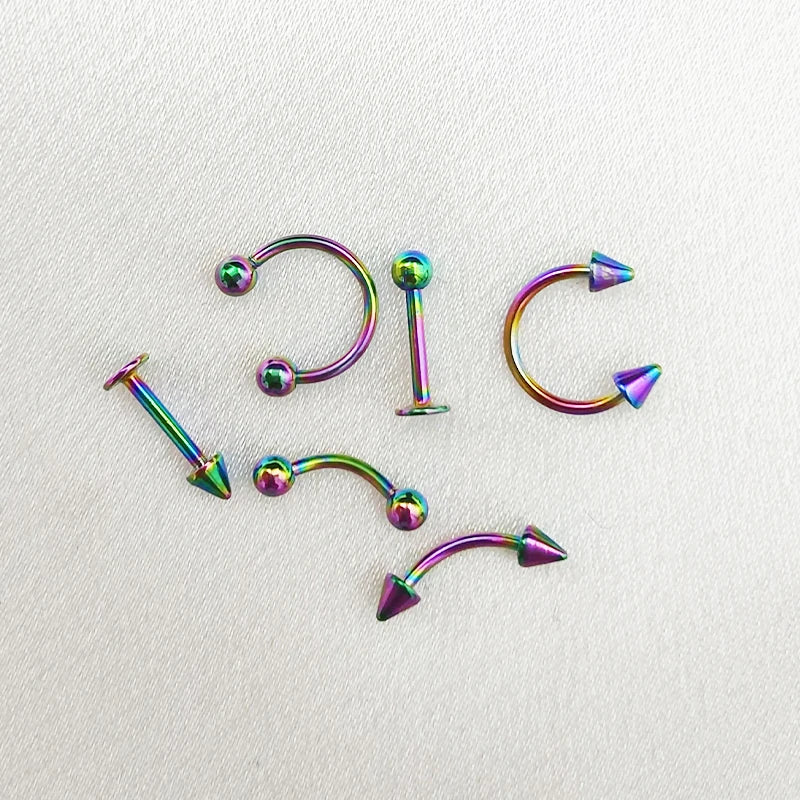 12PC Titanium Tragus Piercing Nose Earring Septum Labret Lip Ring Cartilage Industrial Tongue Barbells Eyebrow Body Jewelry